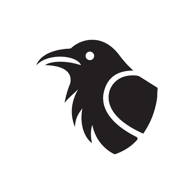 un logotipo en blanco y negro de un cuervo