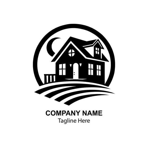 un logotipo en blanco y negro para una empresa llamada nombre de la empresa