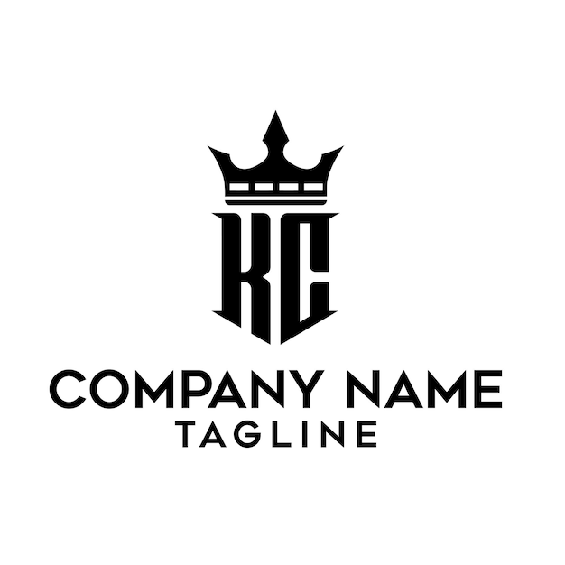 Un logotipo en blanco y negro para el eslogan de la empresa kc