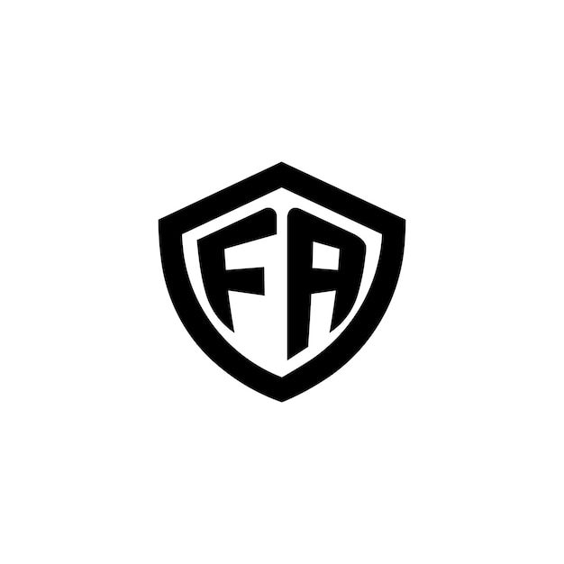 un logotipo en blanco y negro con FA