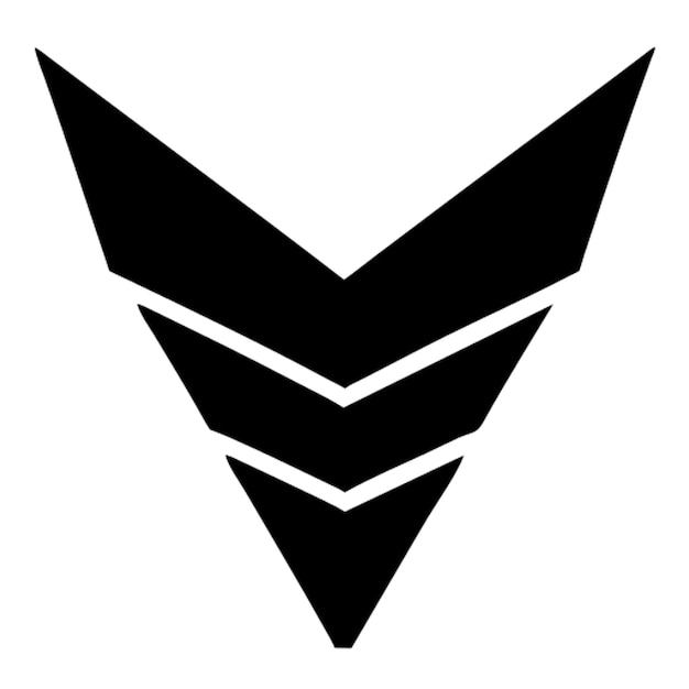 un logotipo en blanco y negro con una flecha blanca en él
