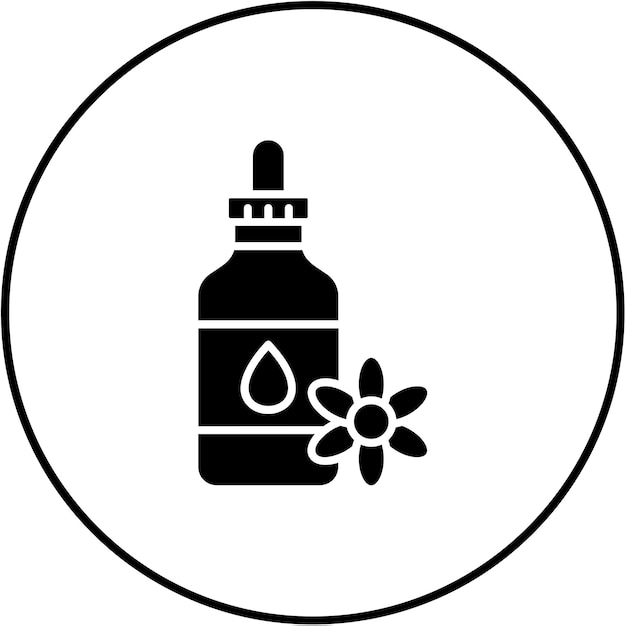 un logotipo blanco y negro con una flor y una flor en él