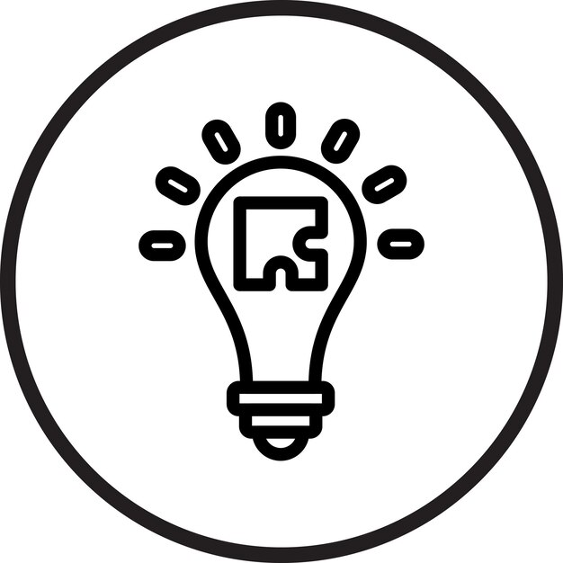 un logotipo en blanco y negro con una imagen de una bombilla y una imagen de un hombre en ella