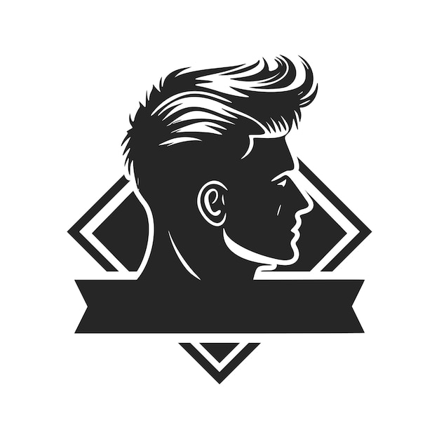 Logotipo en blanco y negro con la imagen de un hombre elegante para su negocio