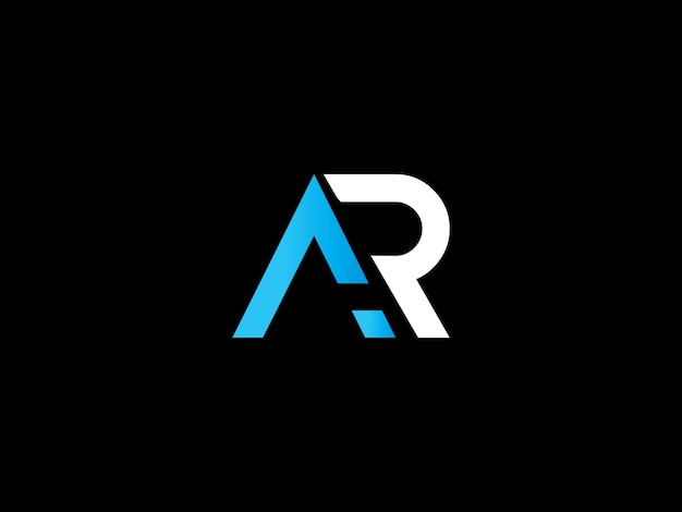Logotipo en blanco y negro con la letra ar