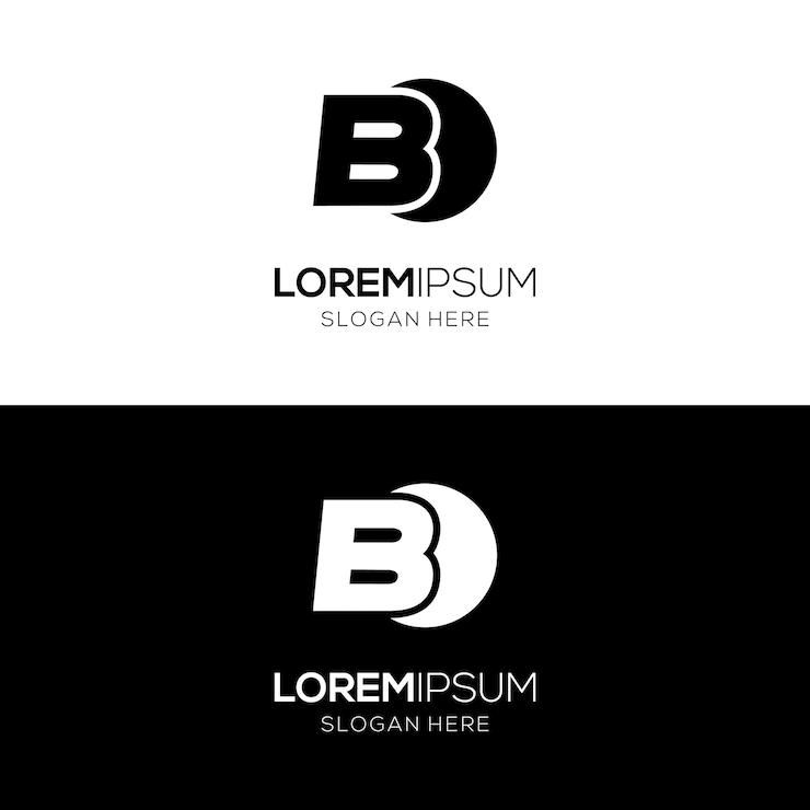 Vector logotipo en blanco y negro para la letra b del nombre de la empresa