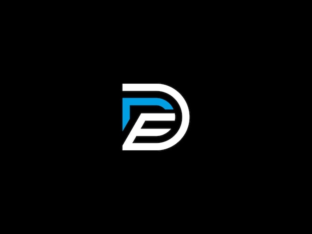 Logotipo en blanco y negro con la letra d sobre fondo negro