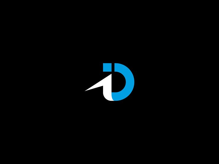 Vector logotipo en blanco y negro con la letra d