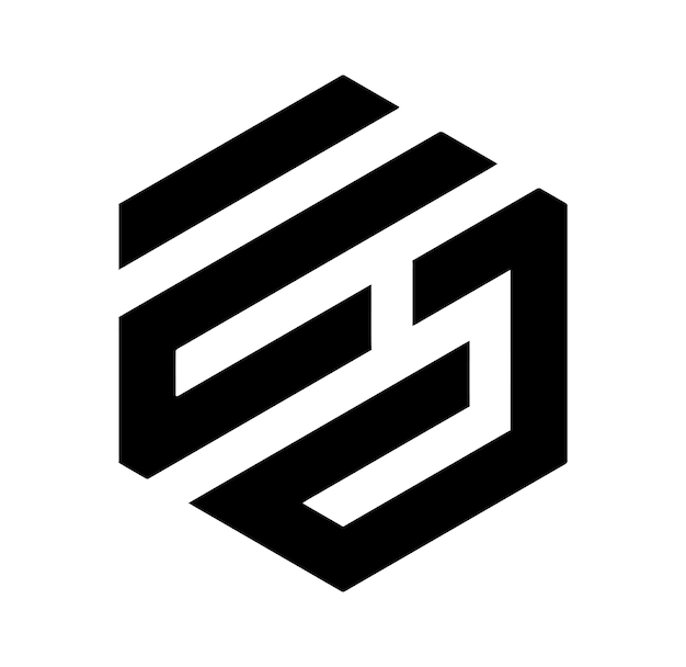 un logotipo en blanco y negro con la letra e en él