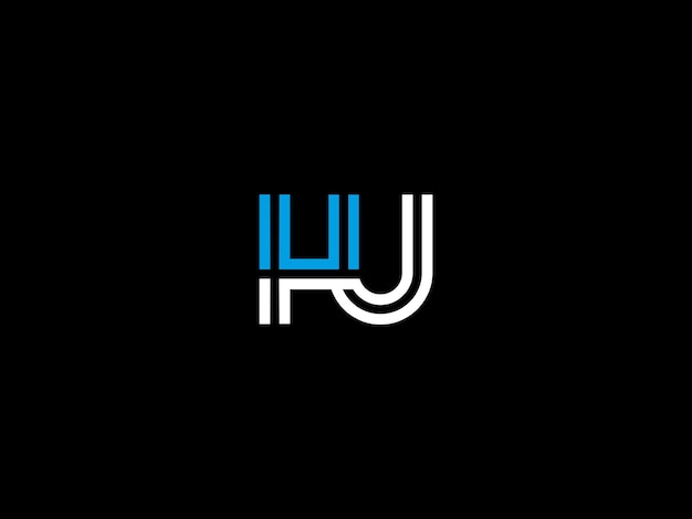 Logotipo en blanco y negro con la letra h sobre fondo negro