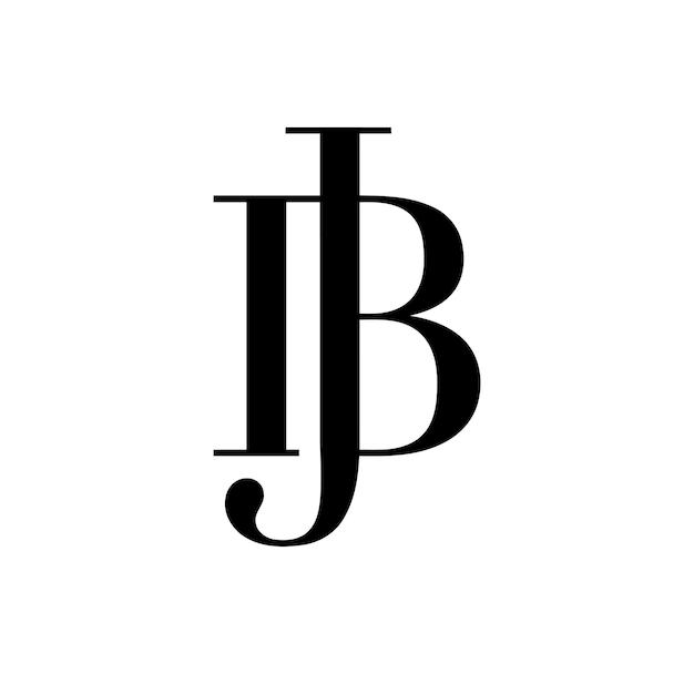 un logotipo en blanco y negro con la letra j