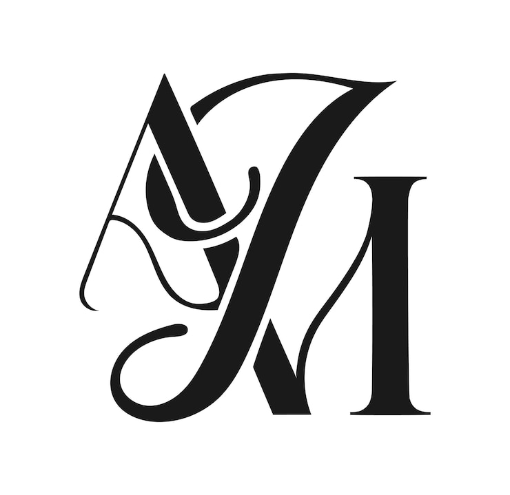 Vector un logotipo en blanco y negro con la letra m