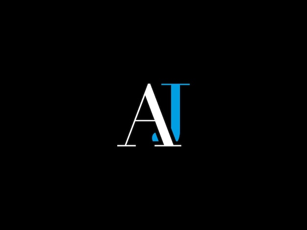 Un logotipo en blanco y negro con las letras en y azul en la parte inferior