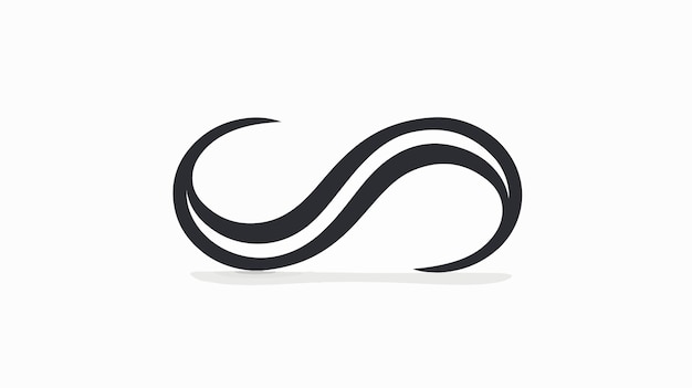 un logotipo en blanco y negro con una línea curva que dice infinito