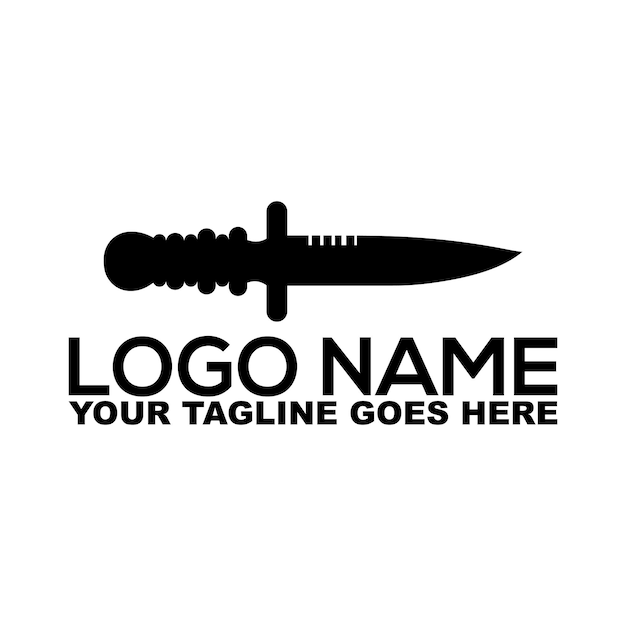 un logotipo en blanco y negro para el nombre quot logotipo para una espada quot