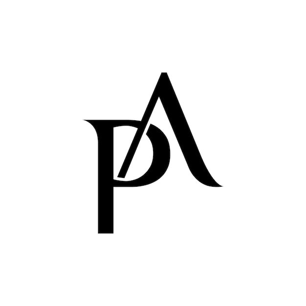 un logotipo en blanco y negro con una p en él