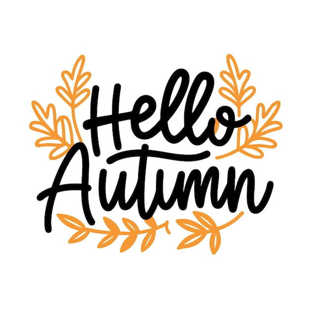 un logotipo en blanco y negro que dice hola otoño