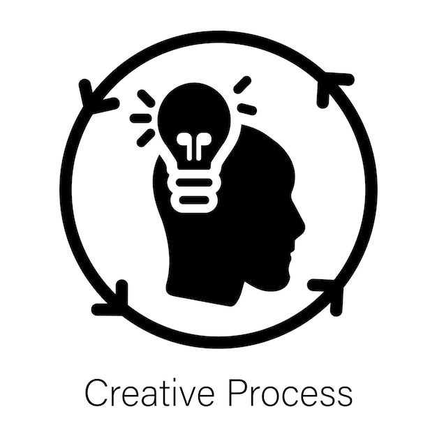 un logotipo en blanco y negro que dice proceso creativo proceso proceso proceso