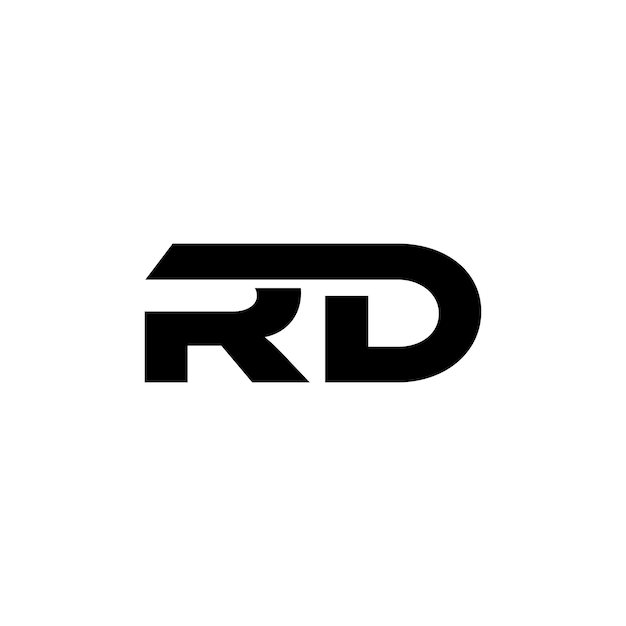un logotipo en blanco y negro con un RD en él