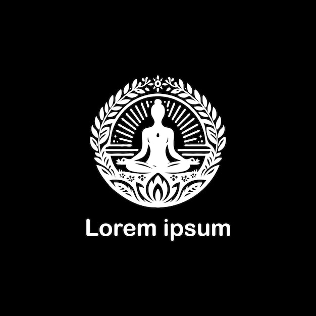 un logotipo en blanco y negro con un símbolo de una persona en un círculo