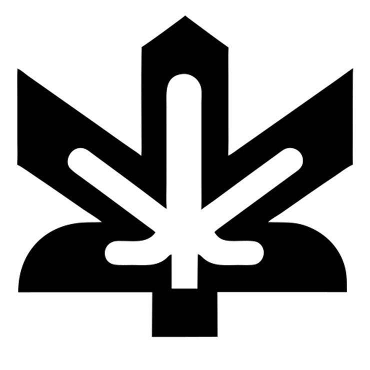 Vector un logotipo en blanco y negro con un símbolo que dice x en él