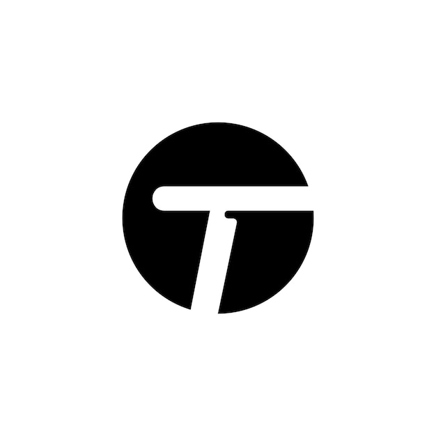 un logotipo en blanco y negro con una T en él