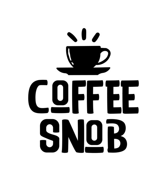 un logotipo en blanco y negro con una taza de café en él