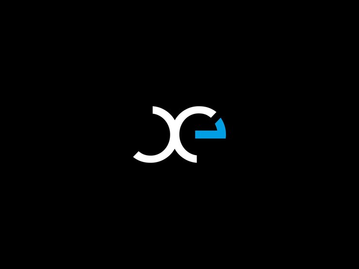 Vector logotipo en blanco y negro con el título cg
