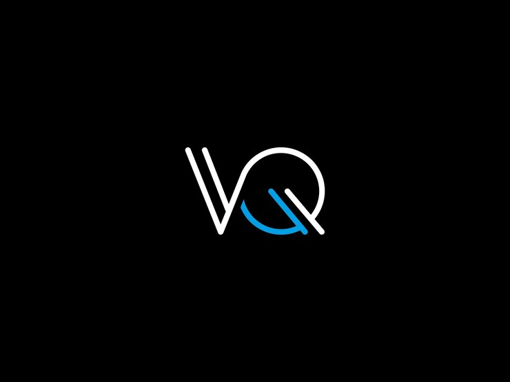 Vector logotipo en blanco y negro con el título 'vq'