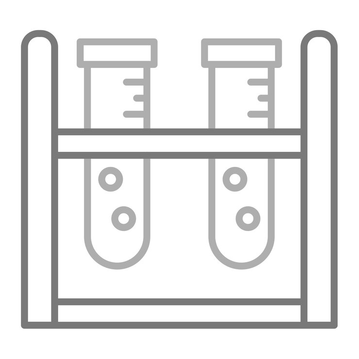 Vector un logotipo en blanco y negro para un tubo de ensayo