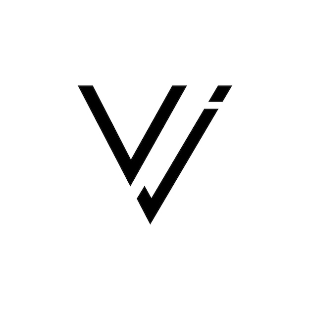 un logotipo en blanco y negro con un VJ en él