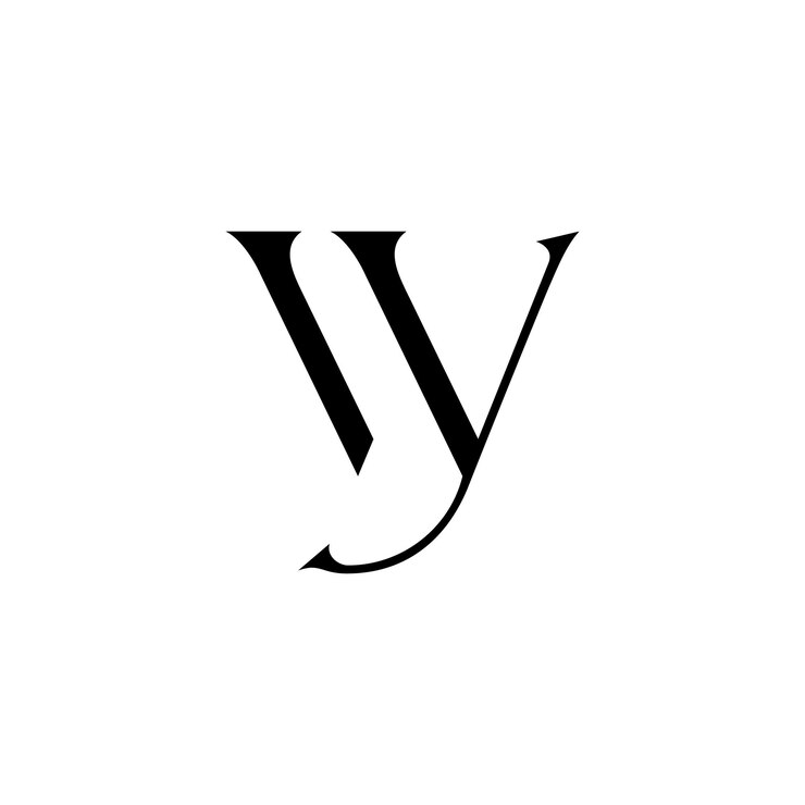 un logotipo en blanco y negro con WY