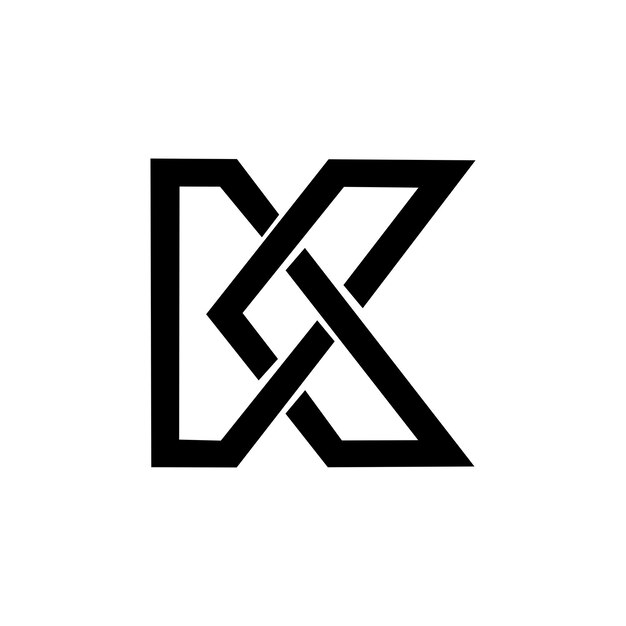 Vector un logotipo en blanco y negro con una x en él