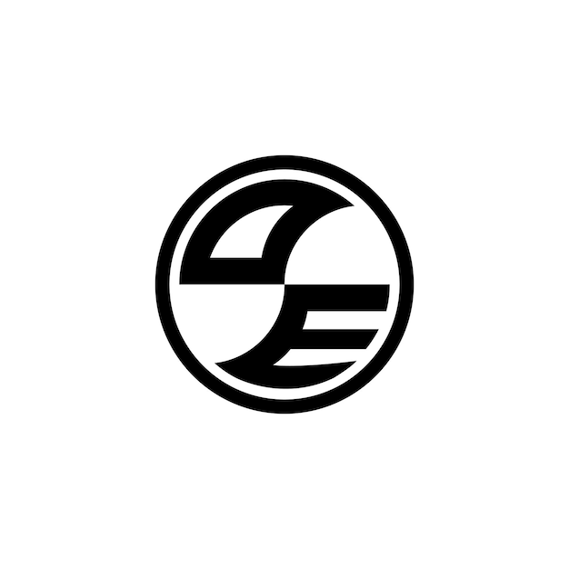 un logotipo en blanco y negro con DE