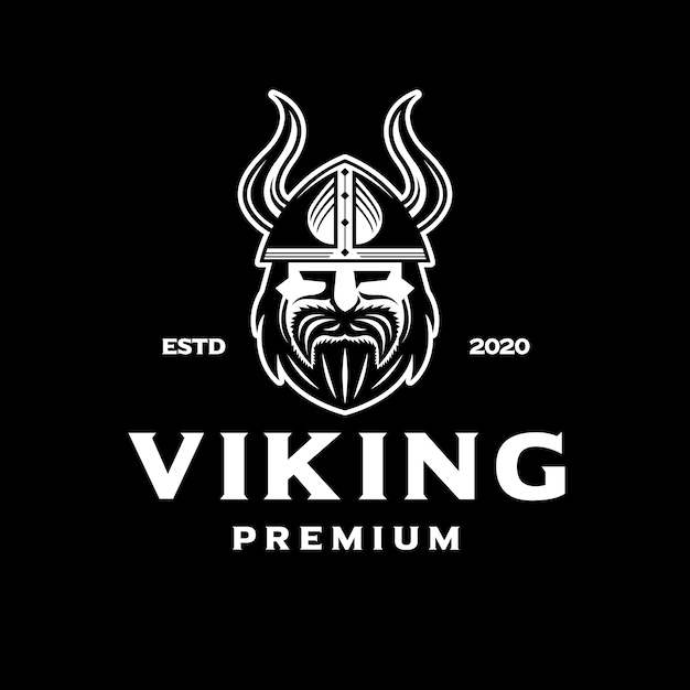 Vector logotipo blanco vikingo