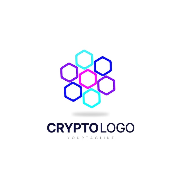 logotipo de blockchain png logotipo criptográfico logotipo hexagonal