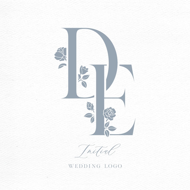 Vector logotipo de boda con el monograma inicial de