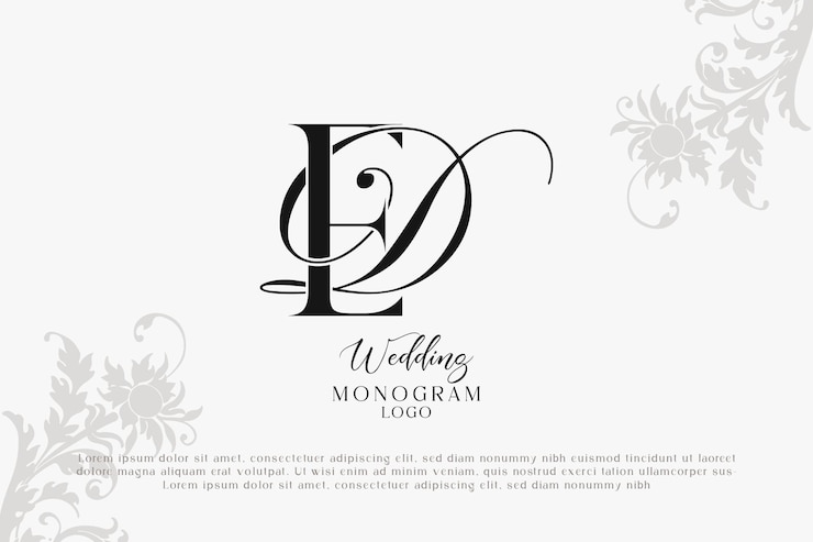 Vector el logotipo de la boda, el monograma de la novia, las iniciales de la boda.