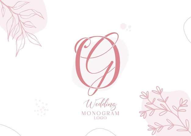 un logotipo de boda rosado monograma de boda ir og