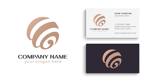 Logotipo de bola espiral redonda Esfera creativa Letras W y G Plantilla para crear un logotipo de diseño de lujo único business studio boutique spa