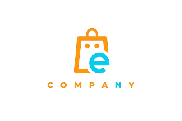 El logotipo de la bolsa de compras, la carta, la tienda electrónica, el comercio