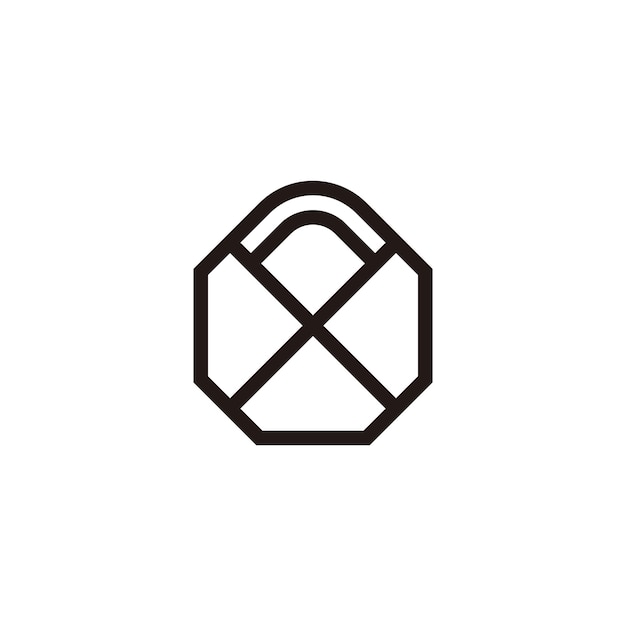 El logotipo de la bolsa de diamantes con forma geométrica simple