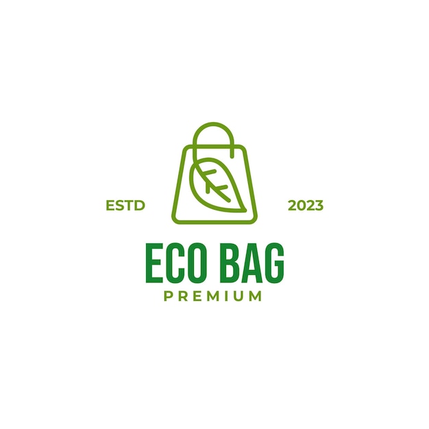 Logotipo de bolsa ecológica creativa adecuado para la idea de ilustración de vector de diseño de empresa