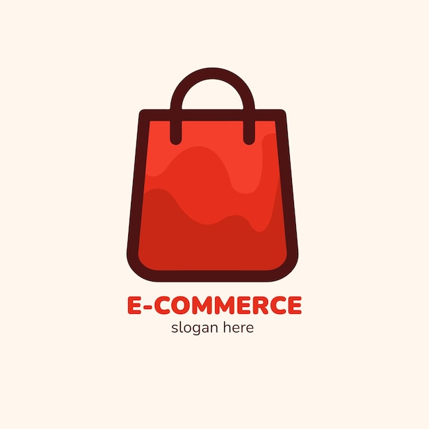 Logotipo de bolsa roja de compras simple