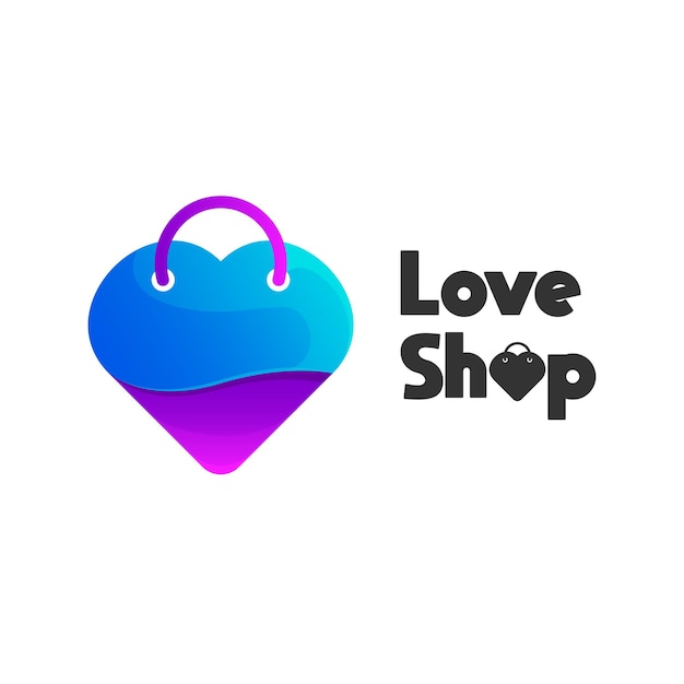 Logotipo de bolso con forma de corazón