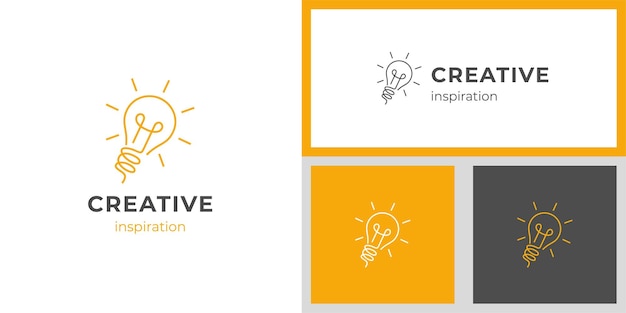 Logotipo de la bombilla idea tecnología símbolo inspiración creatividad innovación energía diseño de logotipo