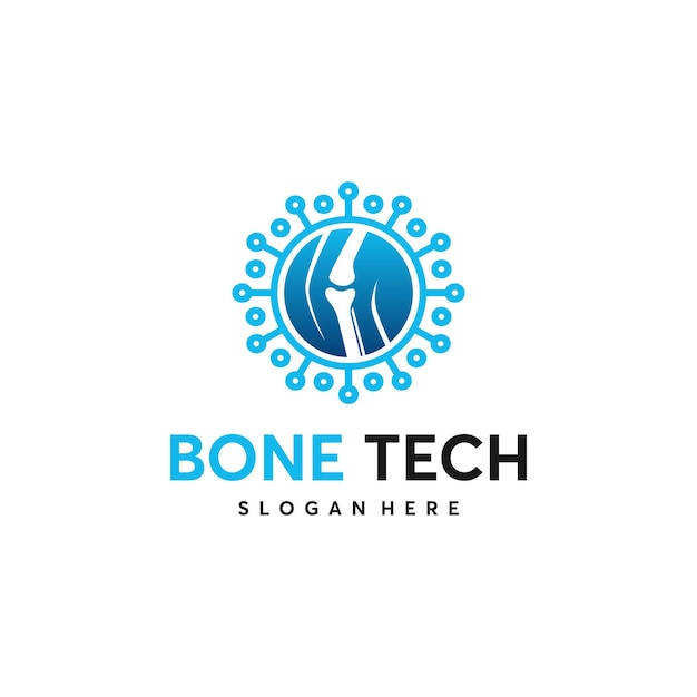 El logotipo de bone tech diseña el vector conceptual, el logotipo de pixel bone