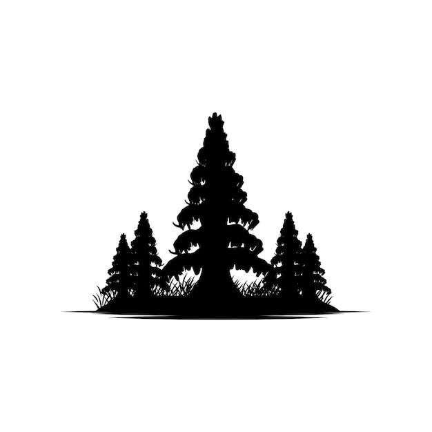 Logotipo Del Bosque Aventura En La Selva Diseño Simple Plantilla Ilustración Vectorial