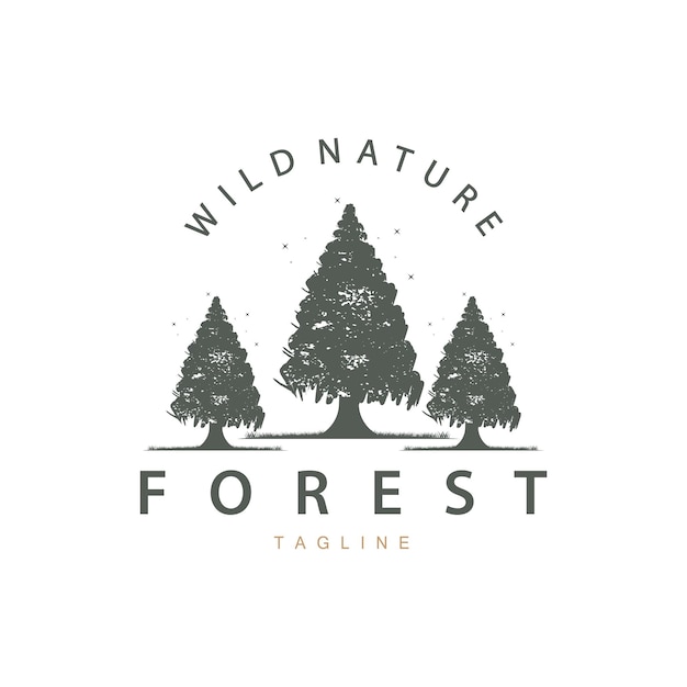 Logotipo Del Bosque Aventura En La Selva Diseño Simple Plantilla Ilustración Vectorial