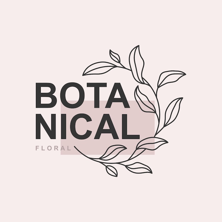 Vector logotipo botánico floral en estilo minimalista.